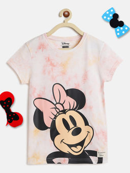 Lil Tomatoes - Girls Minnie Mouse Tie and Dye Cotton Tops- Multi
