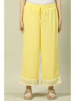 Rangriti - Women Yellow Polyester Thread Work Palazzo