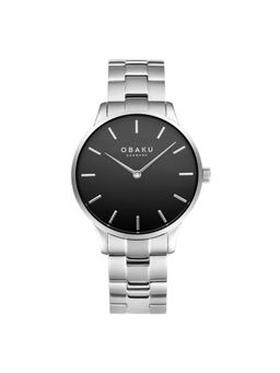 Obaku - Lyng Blacksteel Quartz Black Round Dial Mens Watch - V247Gxcbsc