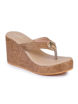 VALIOSAA - Animal Print Brown Wedges