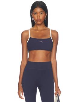 437 - Micro Women's Moisture-Wicking Removable Pad Sports Bra Navy Blue
