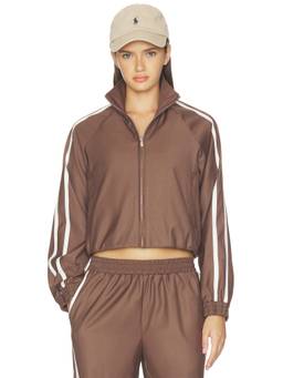 4th & Reckless - Tammy Women's Cropped Zippered Track Jacket Brown