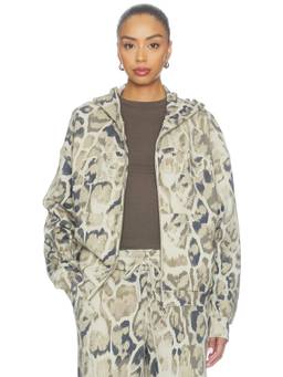 AFRM - French Terry Women's Zip-Up Hooded Hoodie Beige