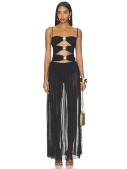 Agua Bendita - Meeg Solstice Women's Cut-Out Mesh Swim Cover-Up Dress Black