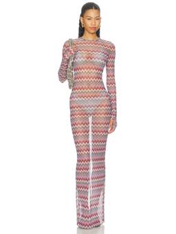 Bananhot - Renne Women's Sheer Mesh Open Back Swim Cover-Up Multi-Color