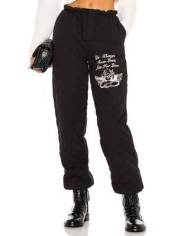 Boys Lie - Von Dutch Alex Women's Fleece-Lined Waffle Knit Trackpants Green