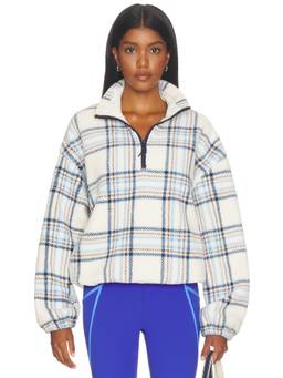 BEACH RIOT - Leona Women's Sherpa Quarter-Zip Fleece Jacket Off White