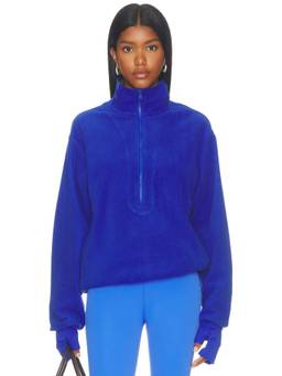 Entire Studios - Shell Fleece Women's Lightweight Half-Zip High Neck Sweatshirt Blue