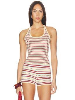 FAITHFULL THE BRAND - Women's Striped Halter Neck Sleeveless Tank Top Multi-Color
