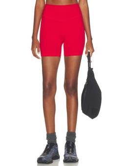 FORM - Core Women's High-Waist Stretch Athletic Shorts Red
