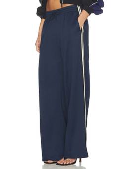 Good American - Women's Mid-Waist Drawstring Wide Leg Trackpants Navy Blue