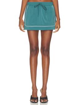 Good American - Sport Women's Drawstring Ripstop Skort Teal