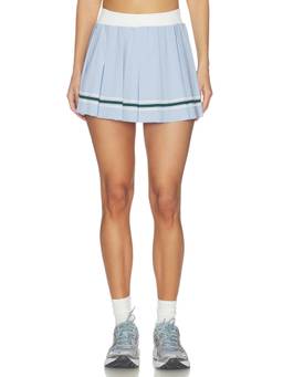 Gold Hinge - Varsity Striped Women's Pleated Skort Blue