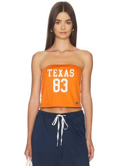 Hype and Vice - Texas Women's Graphic Print Strapless Crop Tank Orange