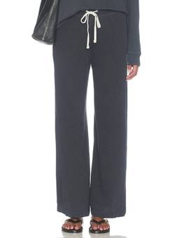 James Perse - Wide Leg Women's Stretch Cotton Trackpants Charcoal