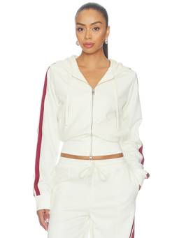 Ksubi - Carter Slim Women's Zippered Hooded Crop Hoodie Off White