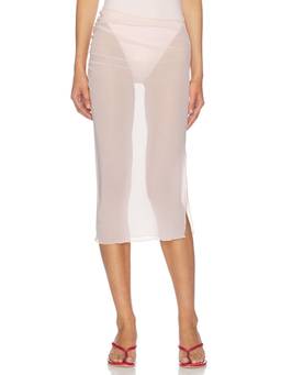 lovewave - Sterling Women's Sheer Mesh Pull-On Maxi Skirt Pink