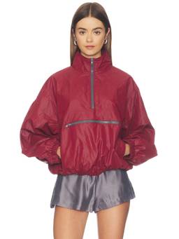 LIONESS - Ibiza Women's Half-Zip Ripstop Windcheater Maroon