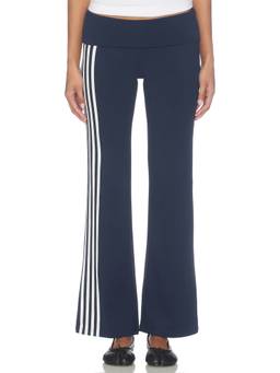 LIONESS - Layover Women's High-Waist Foldover Flared Trackpants Navy Blue