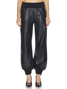 Norma Kamali - Puff Women's Faux Leather Pull-On Joggers Black