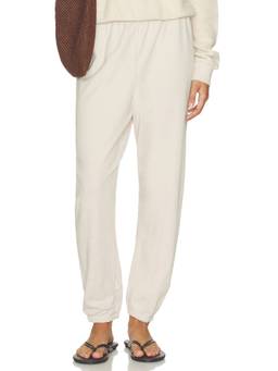 perfectwhitetee - French Terry Women's Drawstring Elastic Cuff Sweatpants Off White