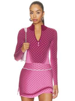 PH5 - Compression Women's Quarter Zip Crop Top Pink