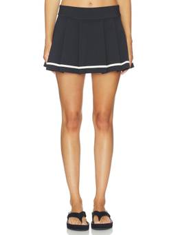 Port de Bras - Women's Pleated Built-In Shorts Skort Black
