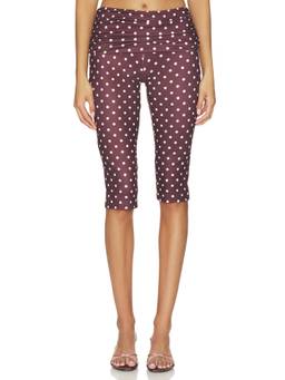 Tiger Mist - Vali Women's Foldover Ruched Capri Pants Brown