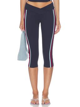 Tiger Mist - Tatum Women's Mid-Waist Stretch Jersey Cropped Leggings Black