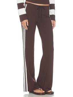 Tiger Mist - Collins Women's Mid-Waist Side Stripe Trackpants Brown