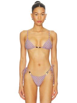 Tropic of C - Equator Women's Unpadded Bead Detail Bikini Top Purple