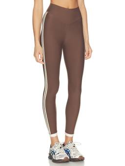 THE UPSIDE - Daytona 25 Women's High-Waist Striped Leggings Brown