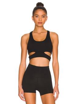 WellBeing + BeingWell - Flowwell Fern Women's Pull-On Jersey Sports Bra Brown