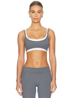 WellBeing + BeingWell - Flowwell Bisou Women's Recycled Jersey Pull On Sports Bra Grey