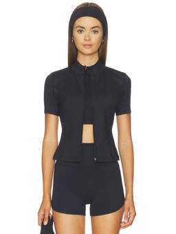 WellBeing + BeingWell - Flowwell Gia Women's Zippered Tapered Waist Light Jacket Black