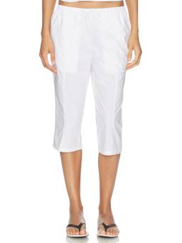 WellBeing + BeingWell - Syca Women's Drawstring Cotton Capri White