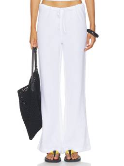 WellBeing + BeingWell - Headley Women's Drawstring Elastic Waist Joggers White