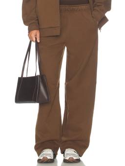 WellBeing + BeingWell - Robin Barrel Women's Fleece-Lined Drawstring Trackpants Brown
