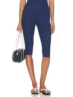 YEAR OF OURS - Ribbed Women's High-Waist Capri Leggings Navy Blue