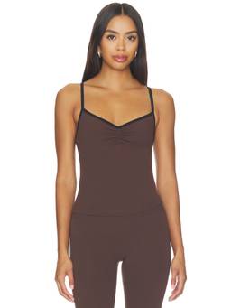 YEAR OF OURS - Studio Baby Women's Ruched Shelf Bra Tank Top Brown