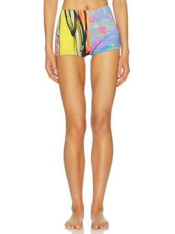 Yellow The Label - Otto Women's High Waist Stretch Swim Short Multi-Color