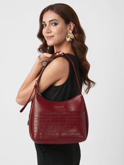 Caprese - Minato Cherry Red Hobo Handbag (M)