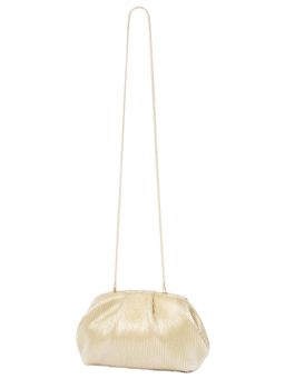 Forever New - Gold Pat Plisse Ruched Frame Clutch Bag