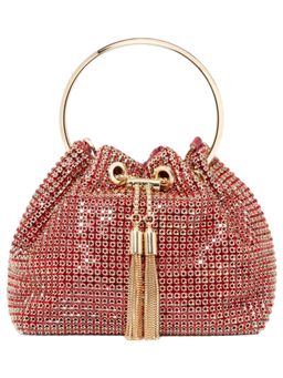 Forever New - Red Skylah Sparkle Metal Bucket Bag