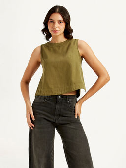 Levi's - Olive Solid Regular Fit Top