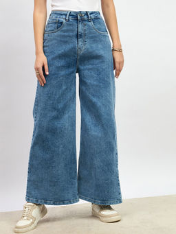 Styli - Blue Solid Loose Fit Jeans