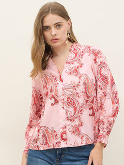 Styli - Pink Printed Regular Fit Shirt