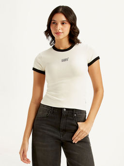 Levi's - White Solid Slim Fit T-Shirt