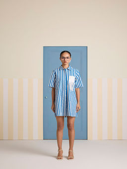 Muvazo - Sea Breeze Pocketed Shirt Dress