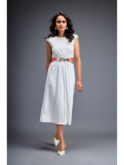 Deepika Arora - Womens White Dress With Belt